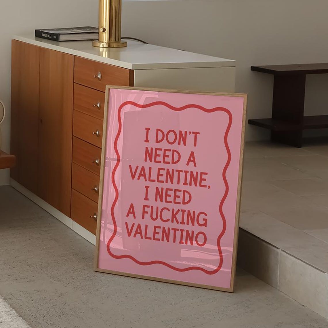 I Dont Need A Valentine I Need A Valentino Funny Pink Poster - Image 2