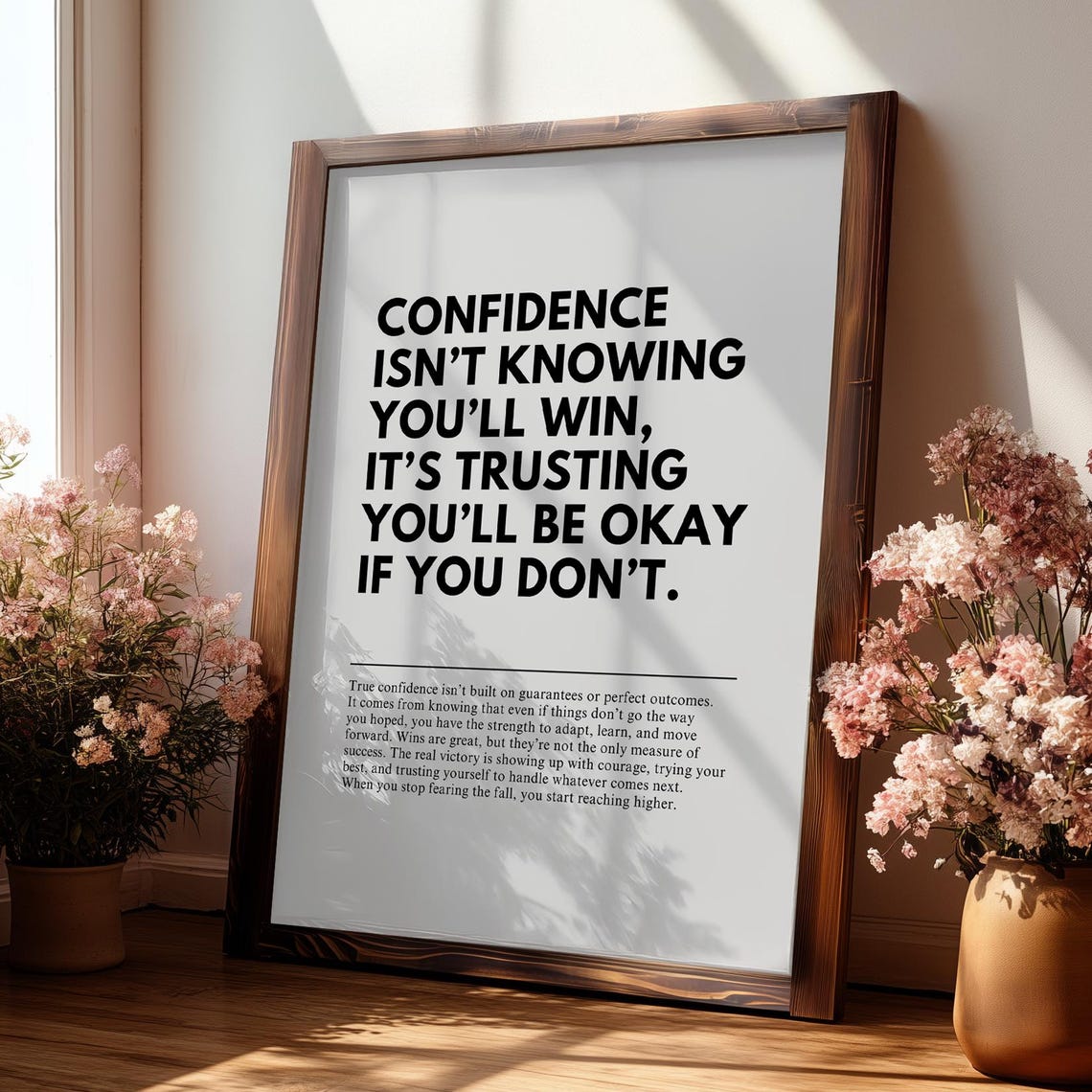 Confidence Workplace Motivational Quote Wall Art Inspirational Print Poster