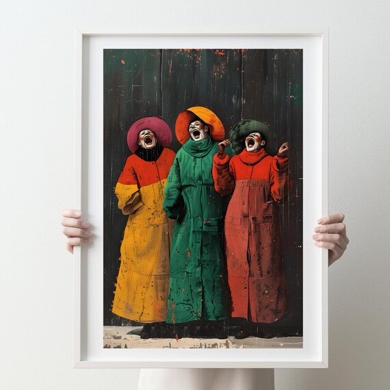 The Laugh Wall Art Print Home Decor Laughing Women Painting Style Colorful