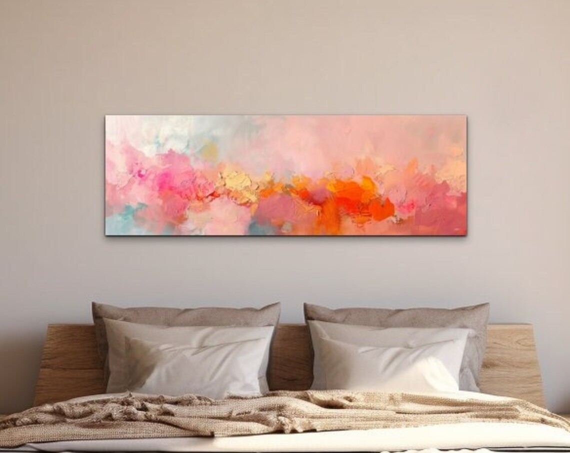Panoramic Abstract Pink Color Swatch Art Print