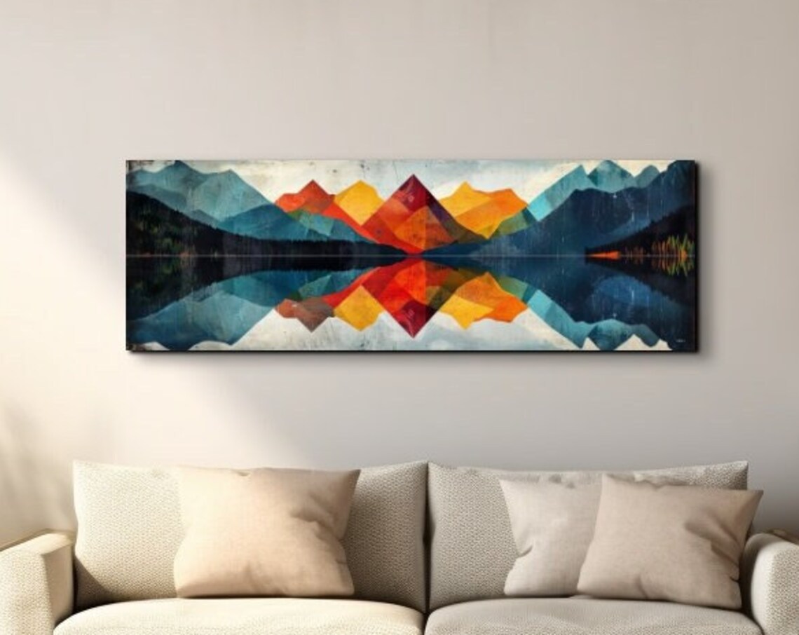 Mid Century Modern Mountain Art Print