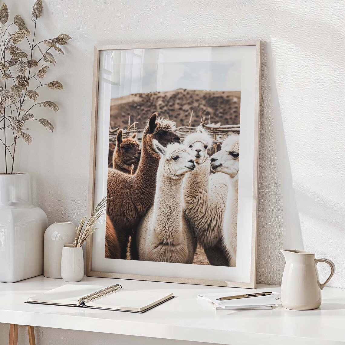 Vintage Alpaca Photography Poster, Peru Steppe - Image 3