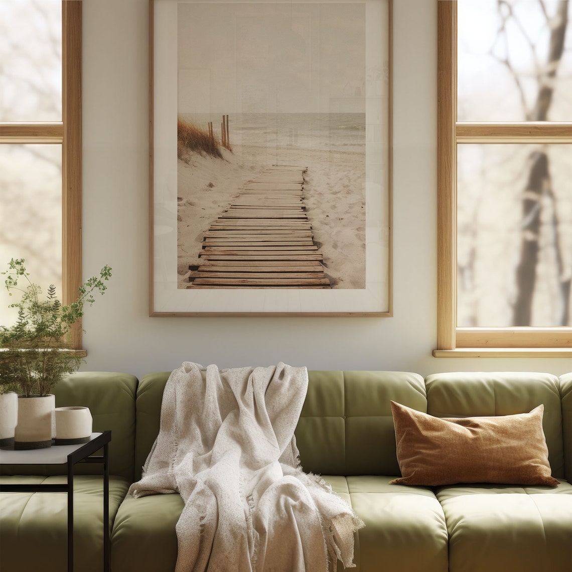 Dunes Beach Path Poster Vintage Boardwalk Sand Ocean Serene Art - Image 2