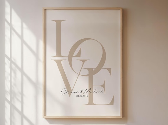 Personalized Love Poster With Names Date