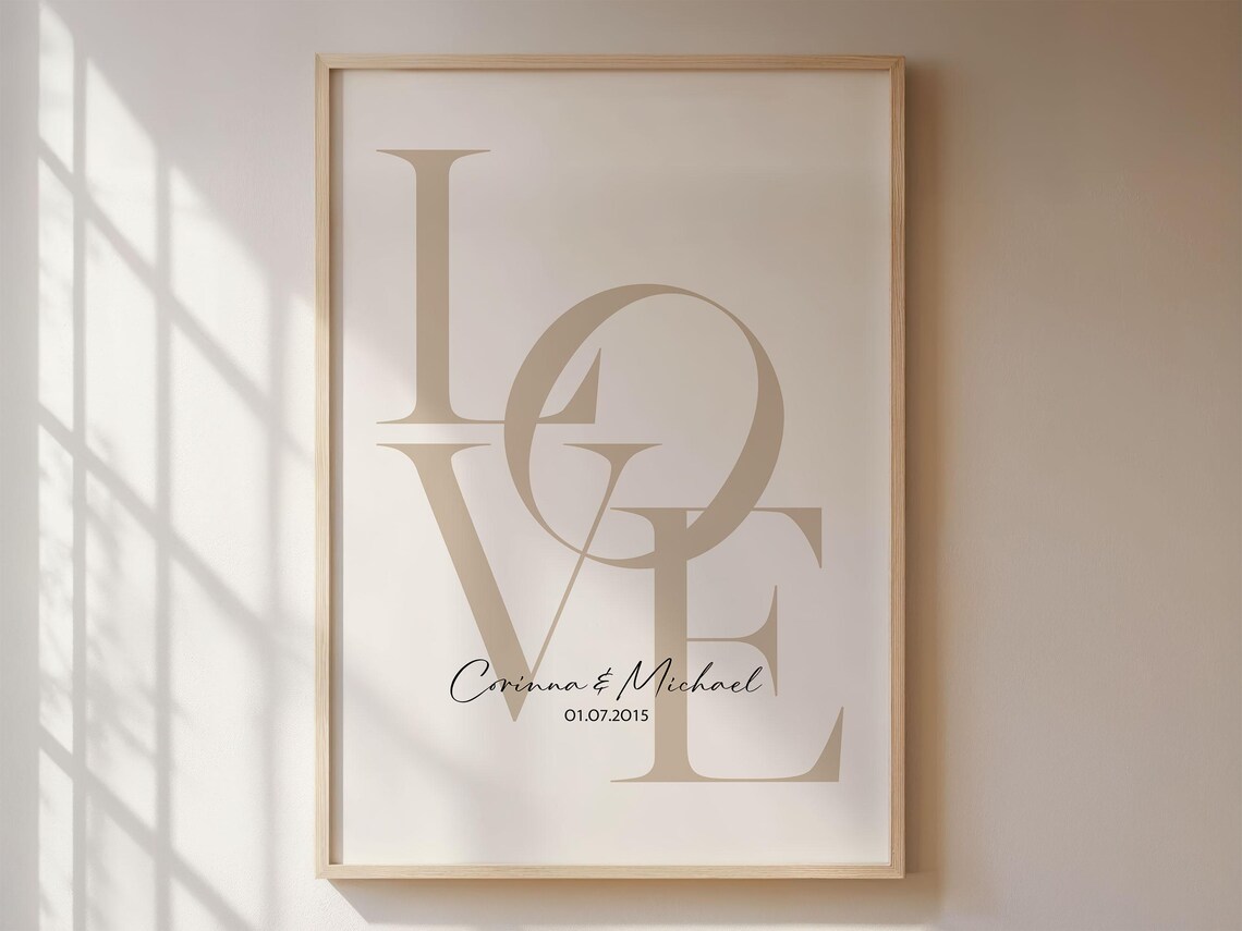 Personalized Love Poster With Names Date