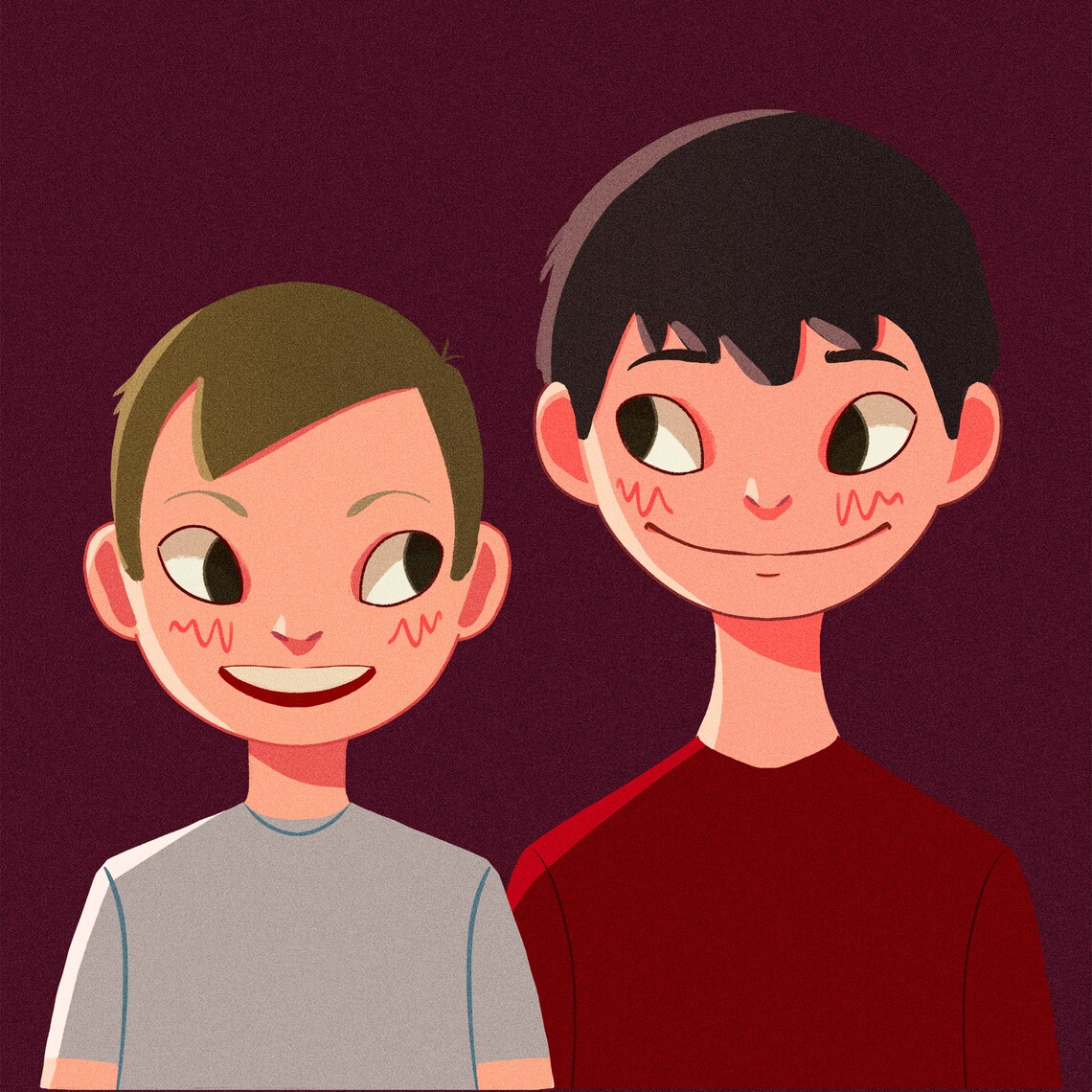 Cute Cartoon Portrait of Two Best Friends Anime Style Art Poster - Image 5