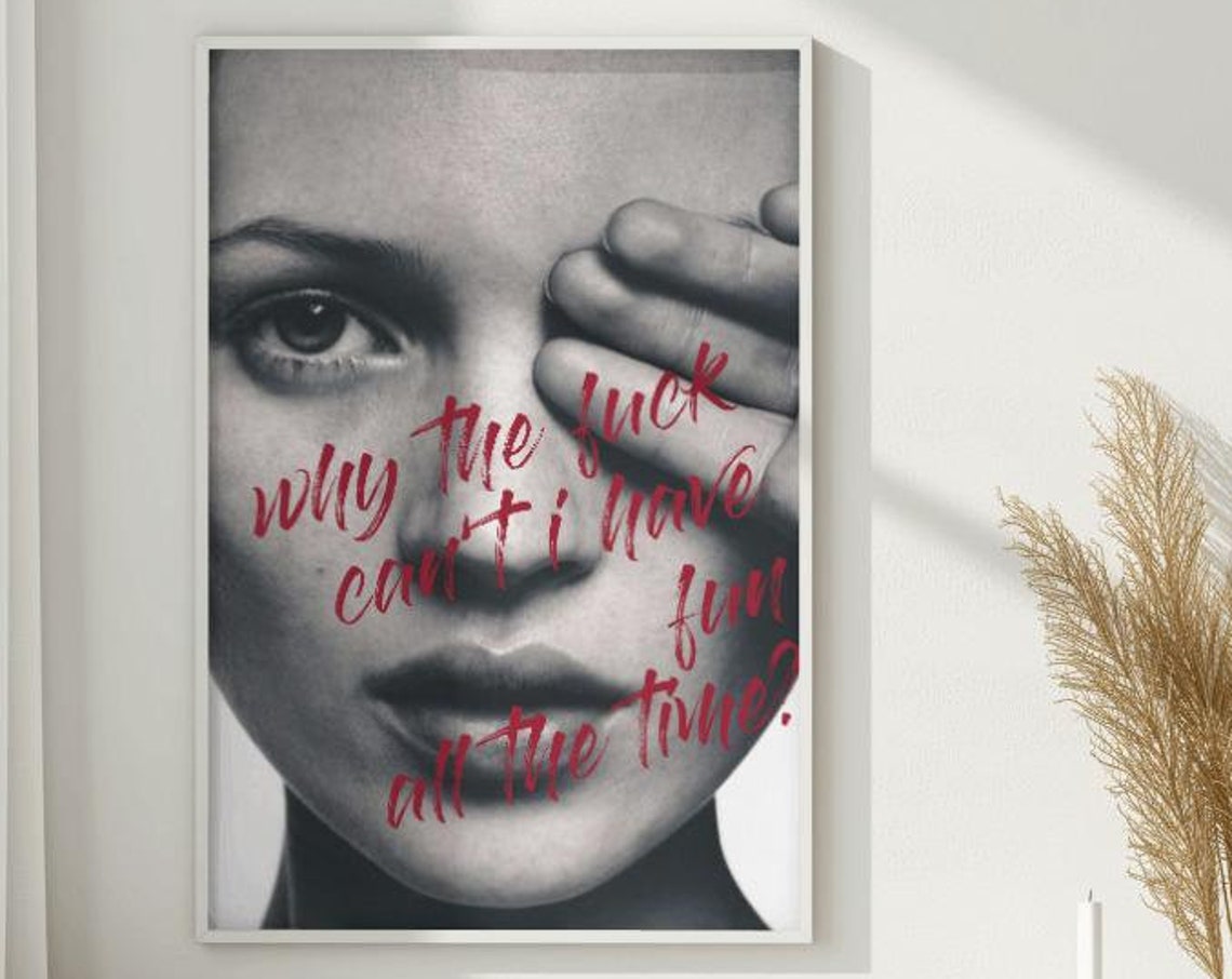 Kate Moss Poster Fashion Wall Art Black And White Print Quote Wall Art Vogue Poster Aesthetic Wall Art Woman Print Feminist Wall Art - Image 3