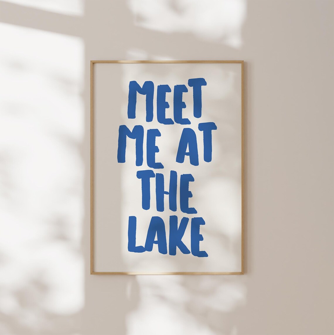 Meet Me At The Lake Blue Typography Art Print - Image 3