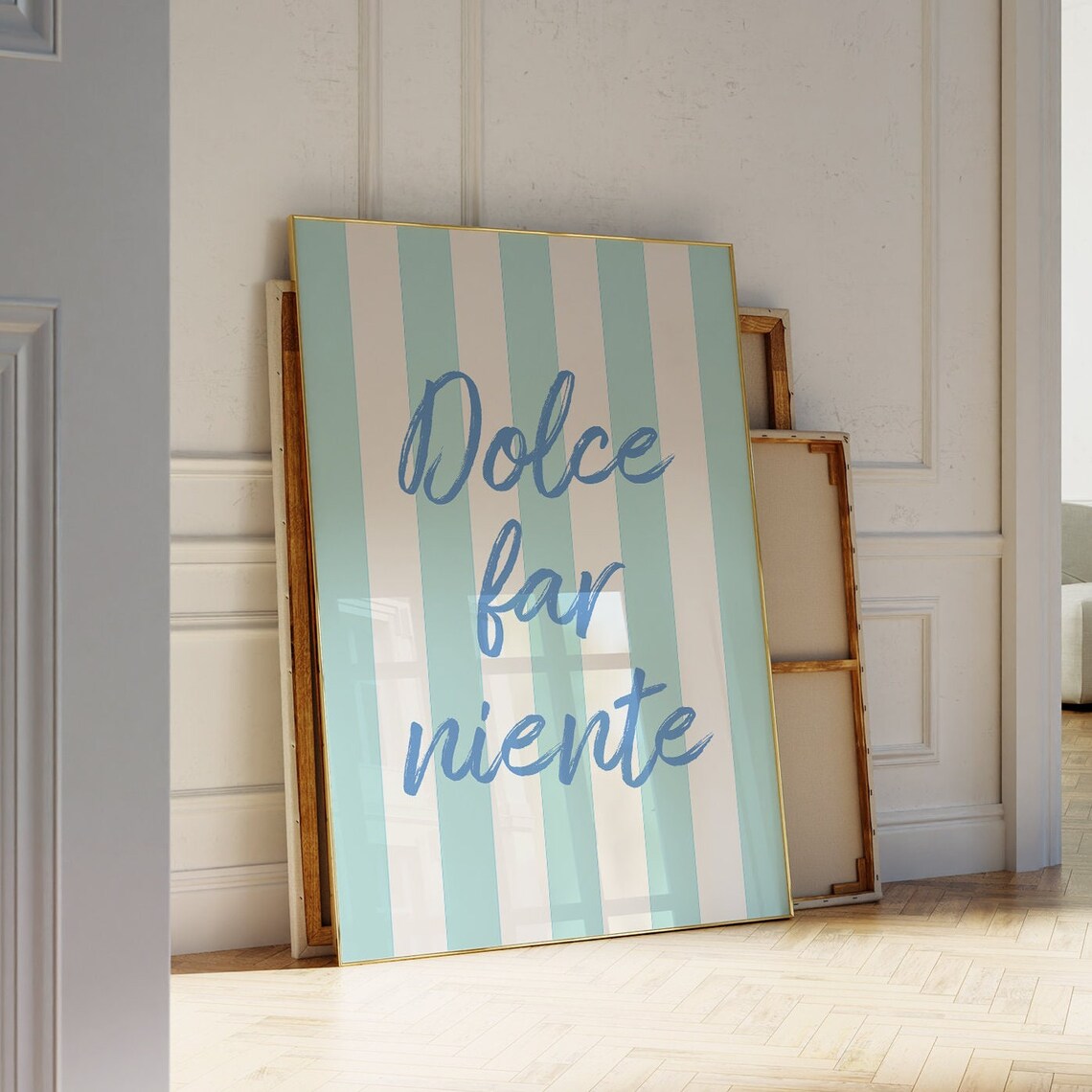 Dolce Far Niente Italian Quote Art Print, Retro - Image 3