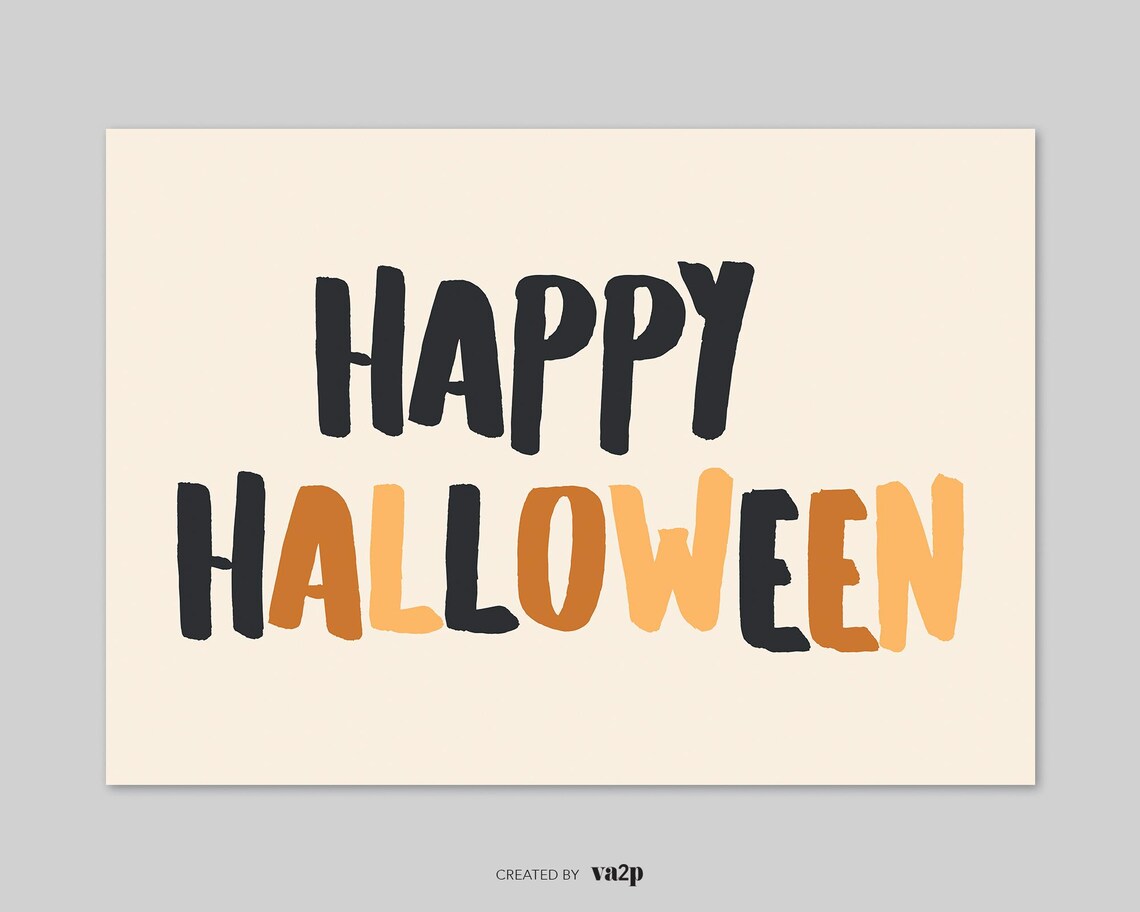 Happy Halloween Black Orange Brush Typography Trendy Spooky Poster - Image 2