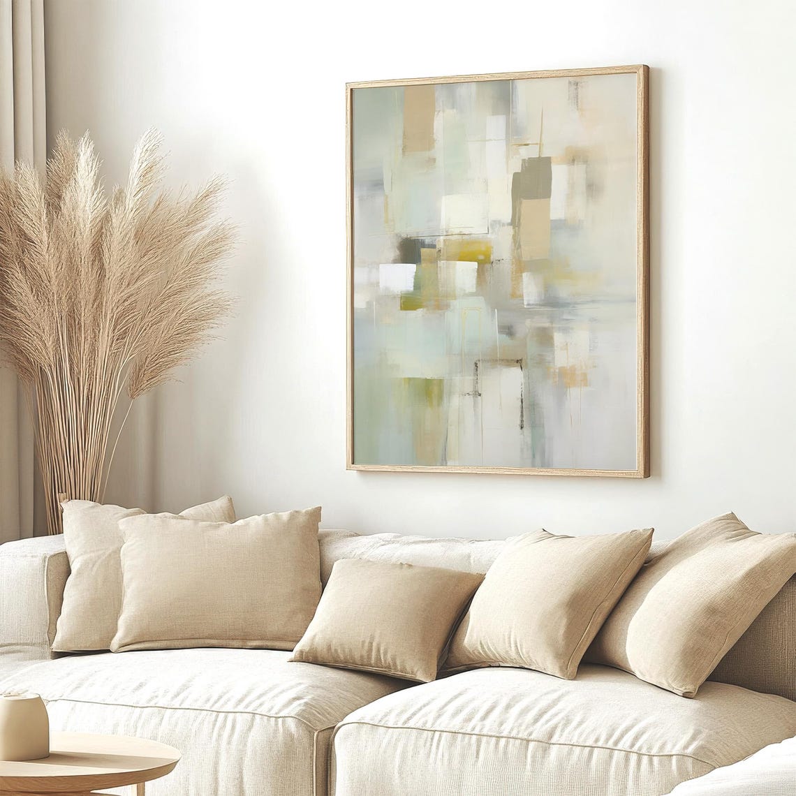 Soft Neutral Abstract Blocks Pastel Beige Modern Minimalist Poster - Image 5