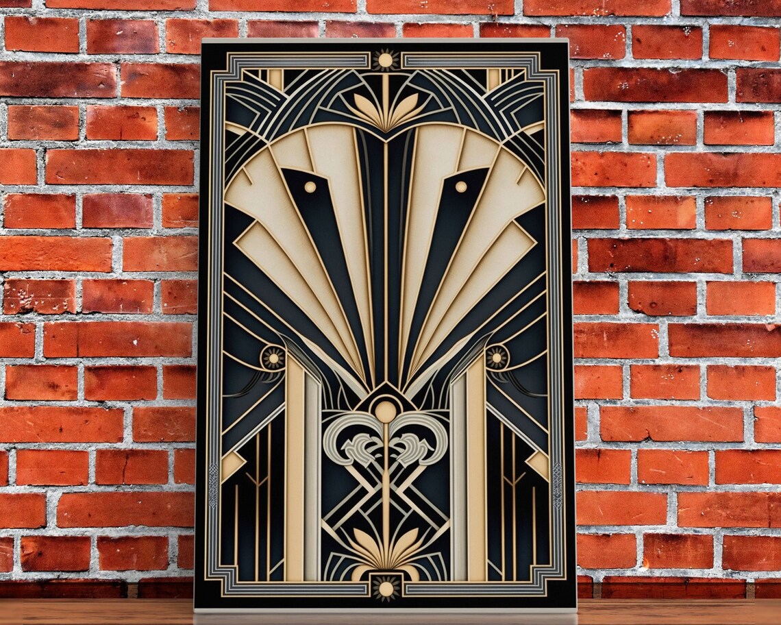 Midcentury Modern Abstract Art Deco Wall Art Print