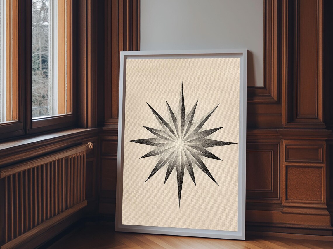 North Star Minimalist Christmas Art Poster Print - Image 3