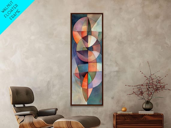 Geometric Abstract Framed Print Pastel Colorful Wall Art Matisse Inspired Decor Living Room Art Modern Home Accent