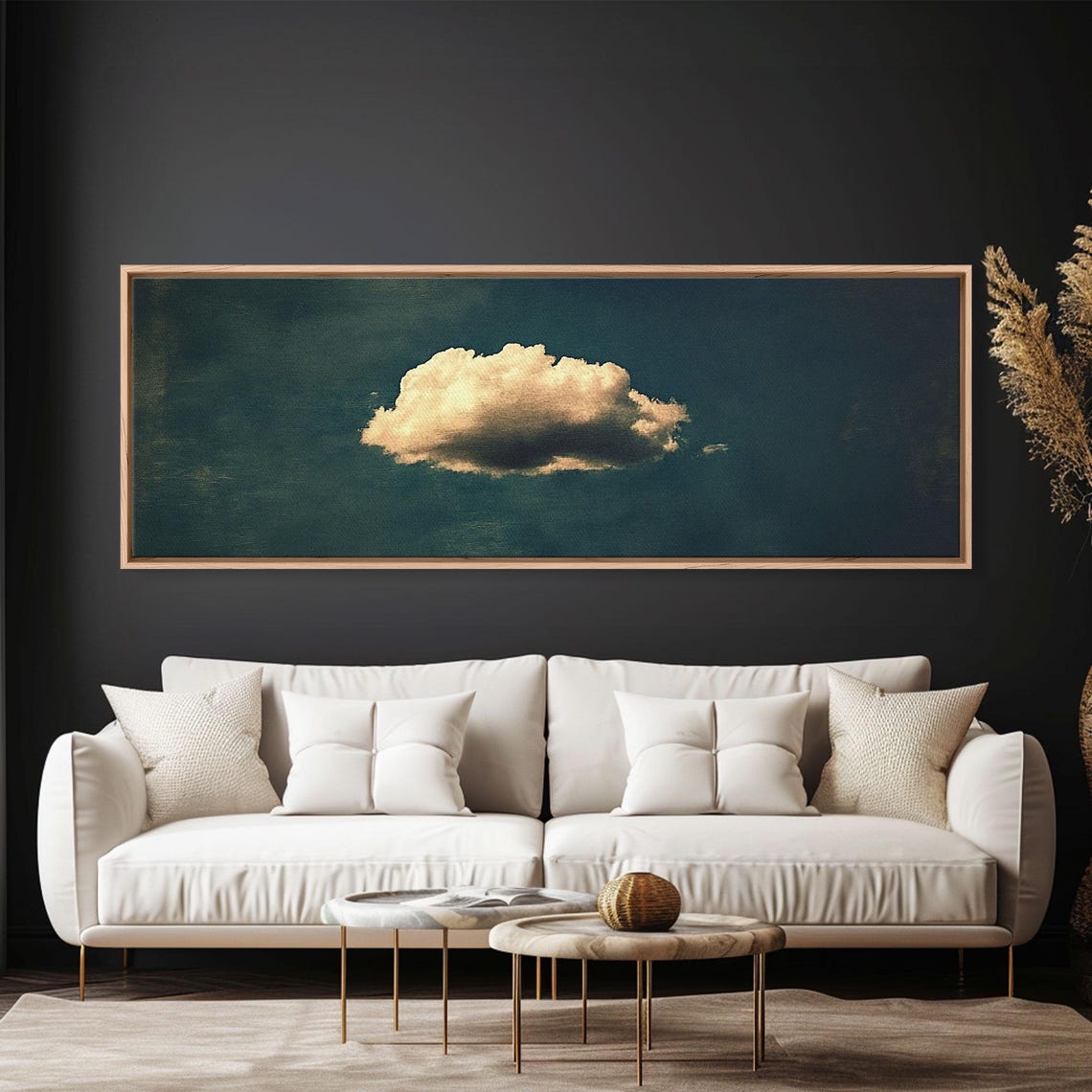 The Lonely Cloud Framed Print Vintage Moody Cloud Wall Art Single Cloud In A Blue Sky Vintage Above Bed Boho Art - Image 6