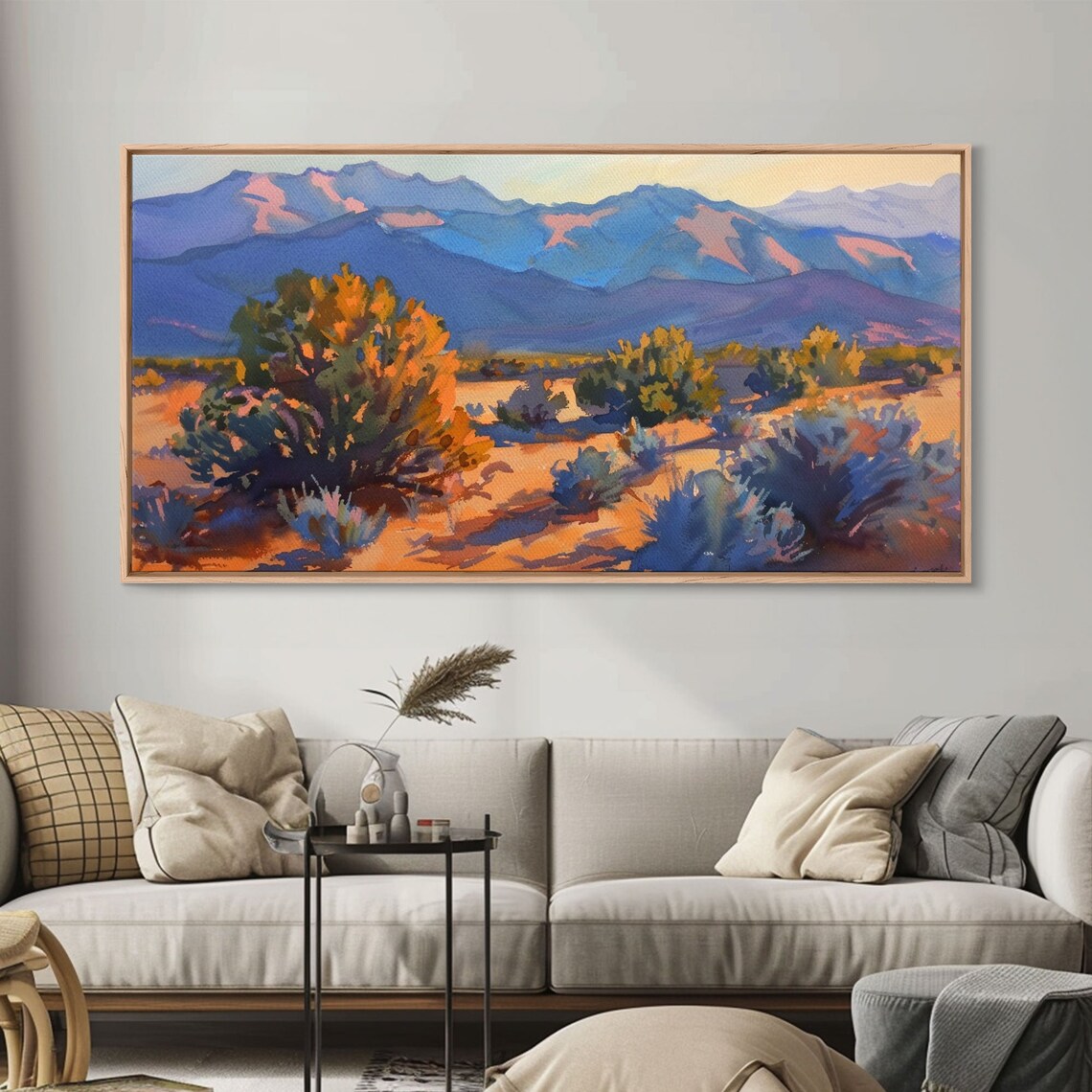 Serene Desert Landscape With Mountains Beautiful Living Room Art Framed Print Farmhouse Style Rustic Wall Decor - Image 5