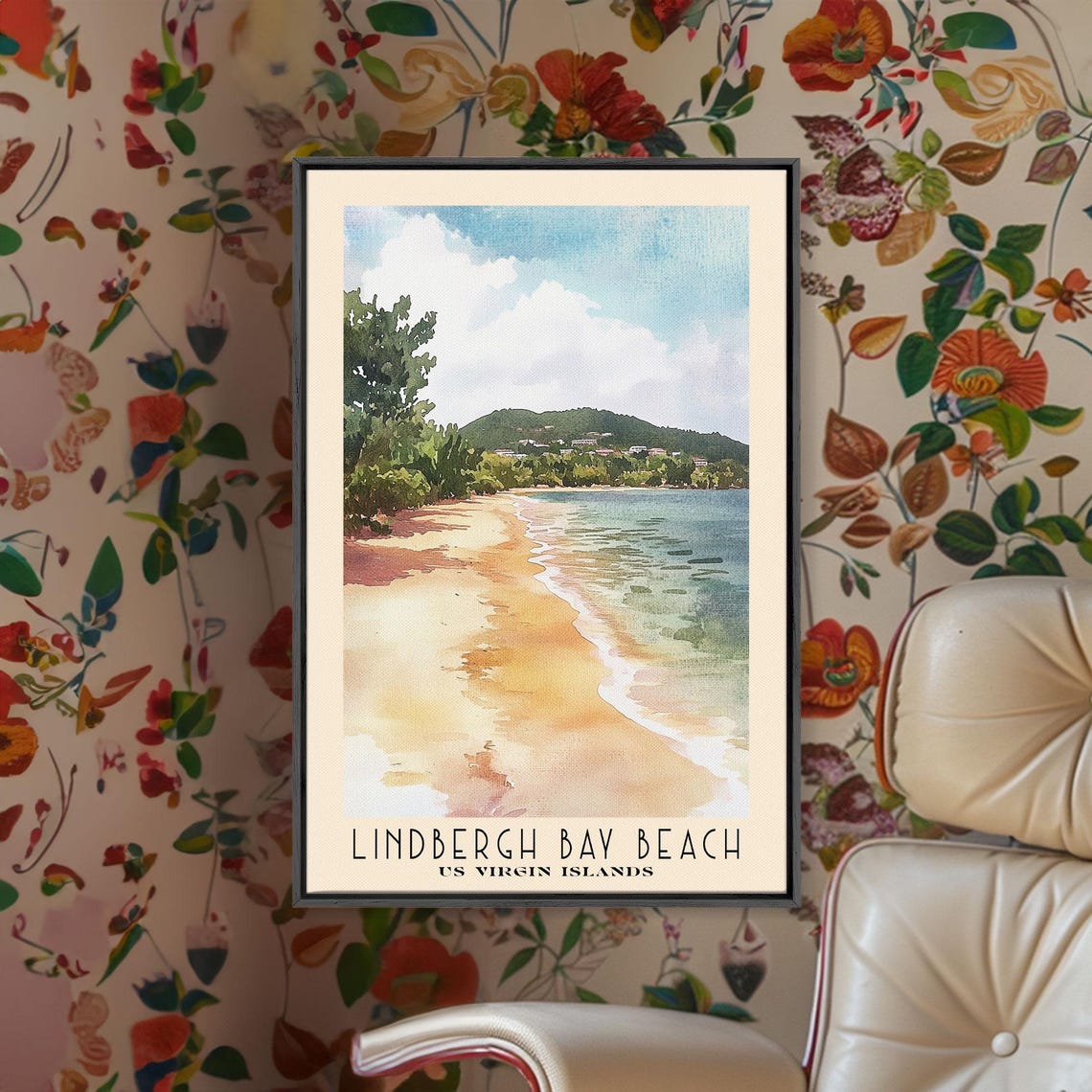 Lindbergh Bay Beach US Virgin Islands Golden Sand Gentle Waves Poster - Image 2