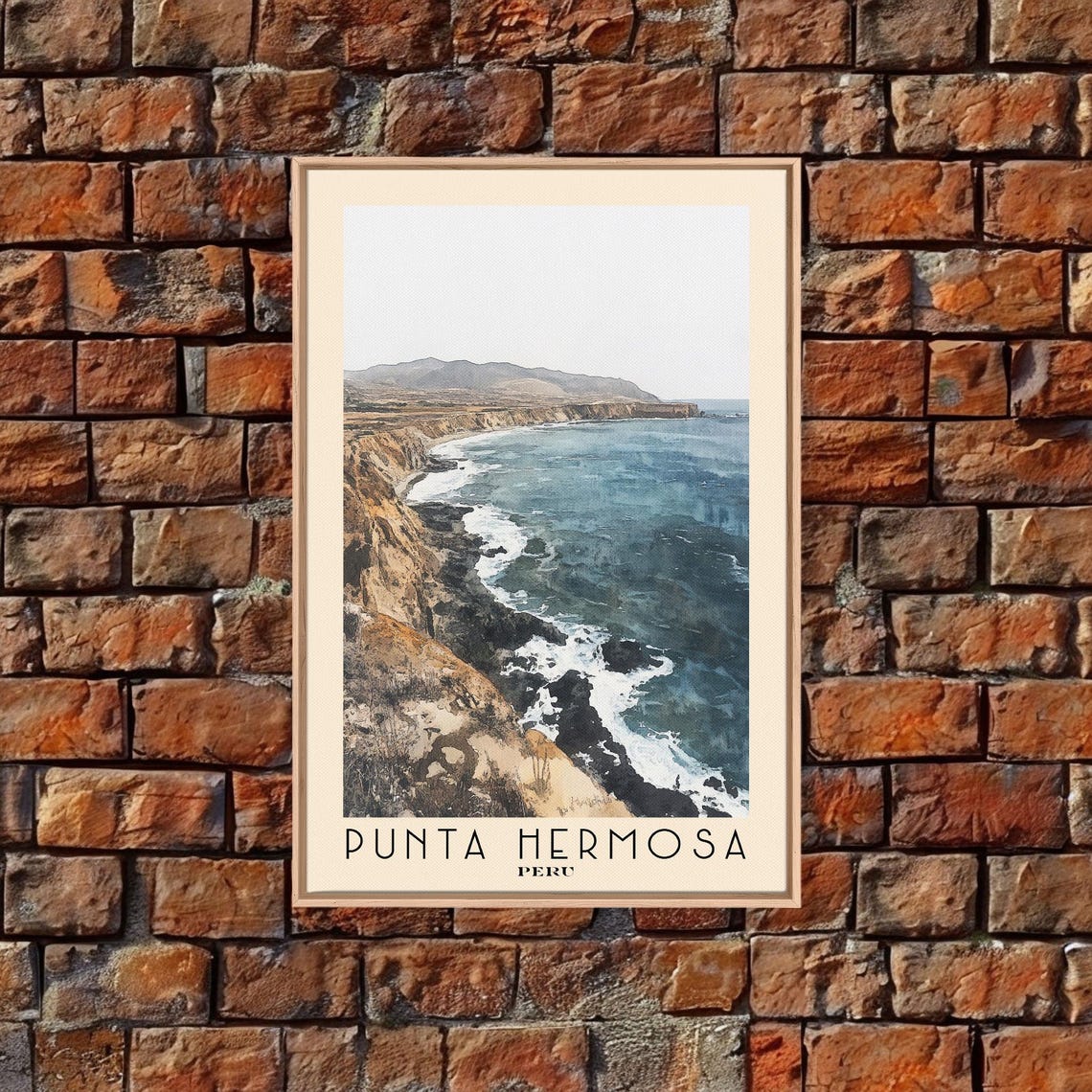 Punta Hermosa Peru Dramatic Rocky Cliffs Crashing Surf Travel Poster - Image 4