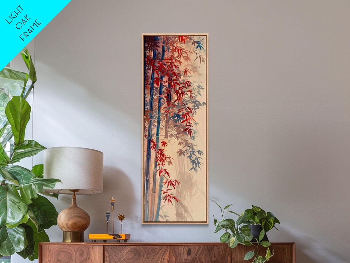 Ukiyo-E Bamboo Stalks and Red Leaves, Japanese Art Print - Image 6
