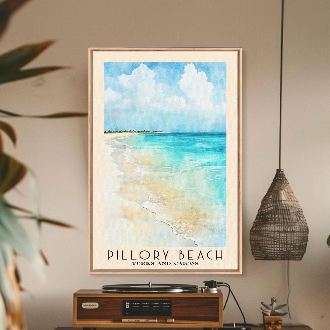 Pillory Beach Turks And Caicos White Sand Turquoise Water Poster - Image 2