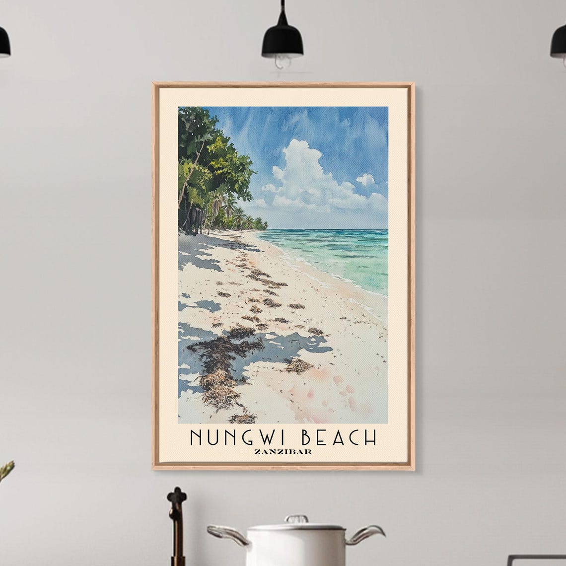 Nungwi Beach Zanzibar White Sand Palm Shore Turquoise Sea Poster - Image 6