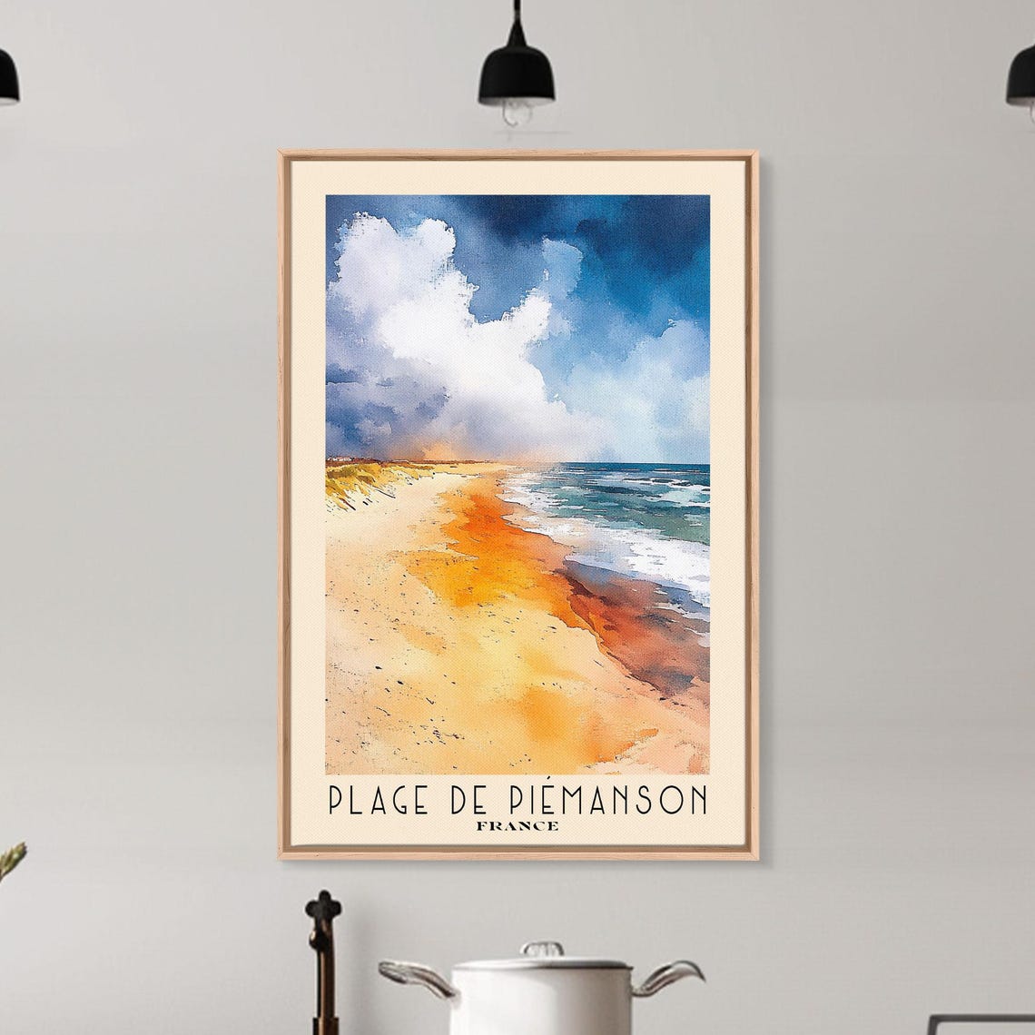 Plage De Piemanson France Dramatic Cloud Golden Sand Surf Poster - Image 6