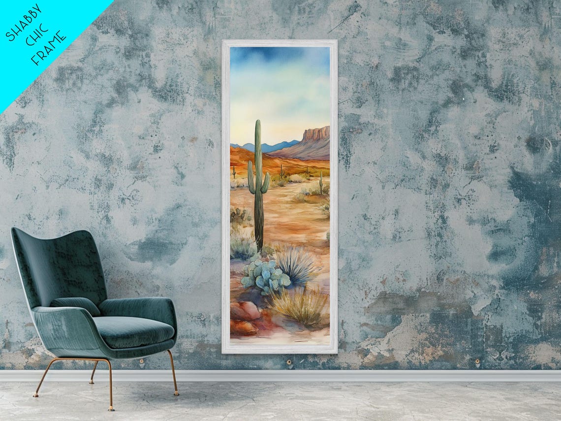 Saguaro Cactus Desert Sunset Red Rock Mesa Southwest Watercolor Print - Image 2