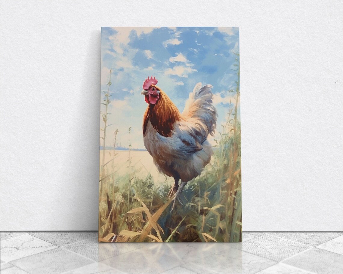 Rooster Farmhouse Art Print, Country Wall Decor