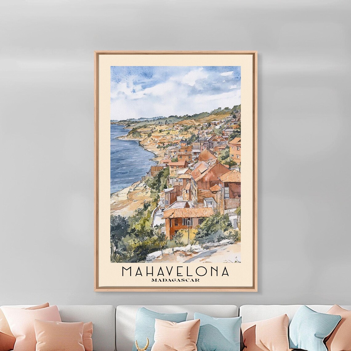 Mahavelona Madagascar Red Roof Hillside Town Overlooking Blue Bay Poster - Image 3