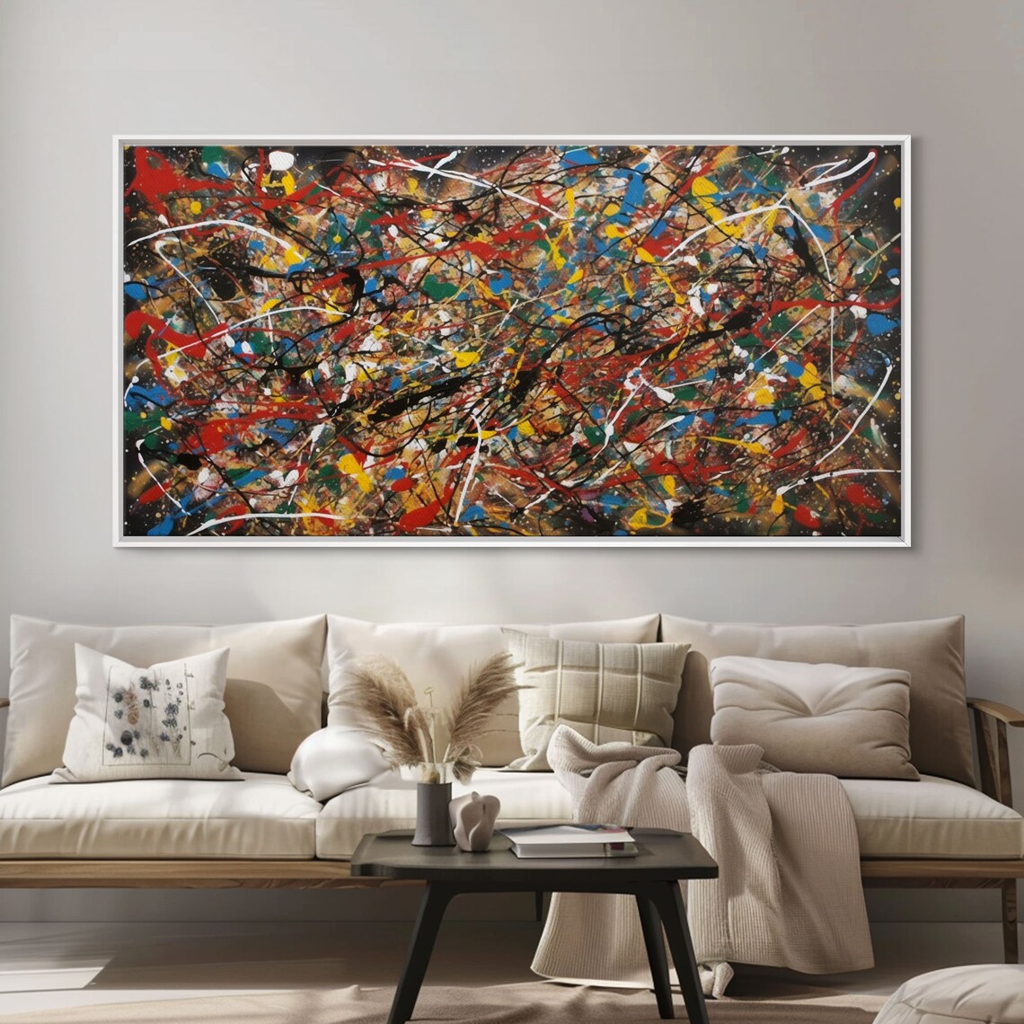 Jackson Pollock-Style Abstract Drip Painting Art Print - Image 4