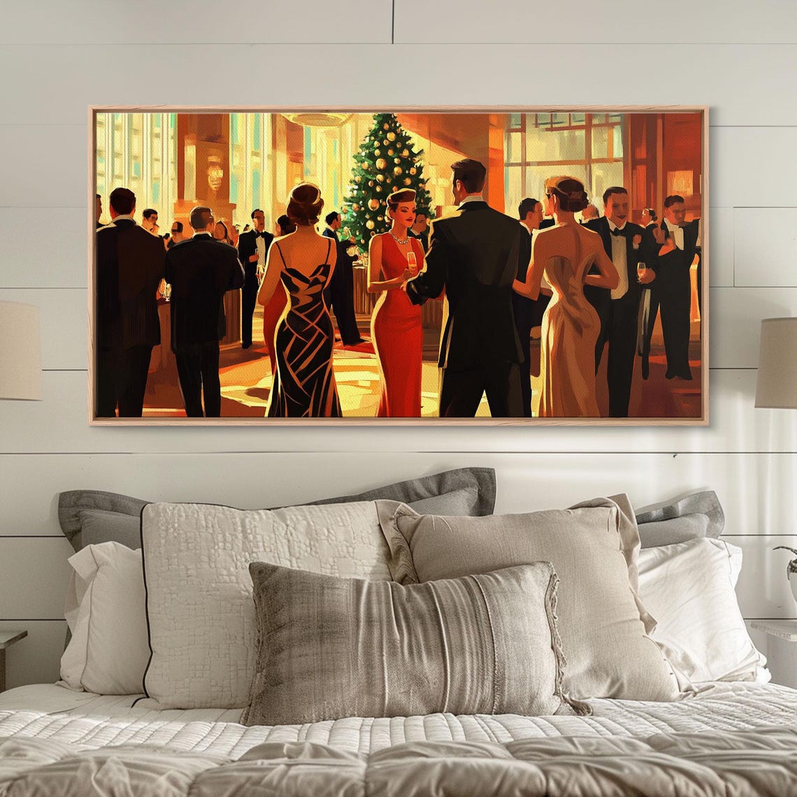 Art Deco Christmas Gala Ballroom Elegant Party Vintage Wall Art - Image 5