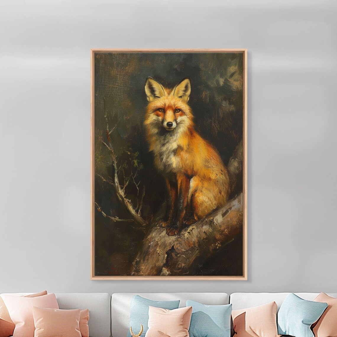 Fox Art Print, Moody Dark Cottagecore Wall Art - Image 3
