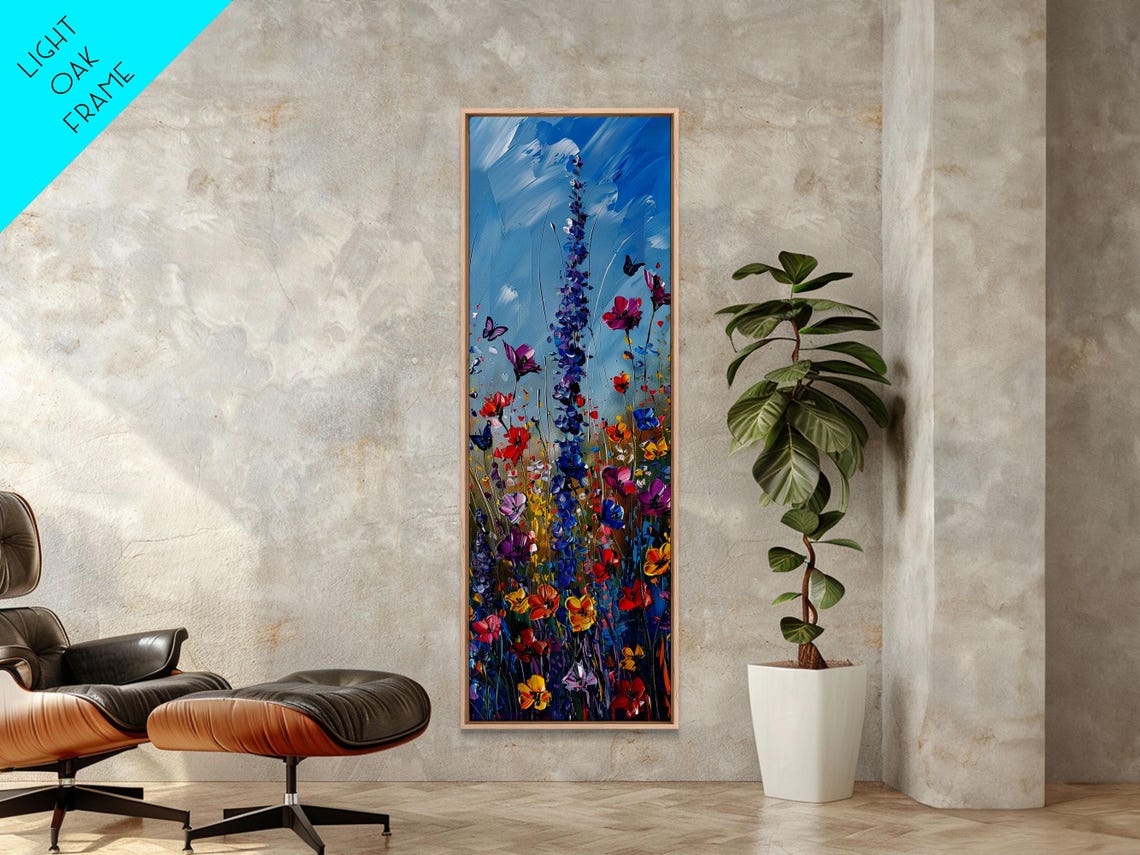 Wildflower Meadow Butterflies Impressionist Colorful Art Print - Image 3