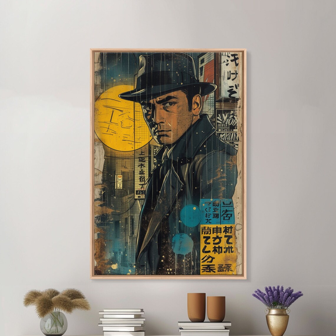 Noir Japanese Detective Film Poster, Comic Book Art - Image 2