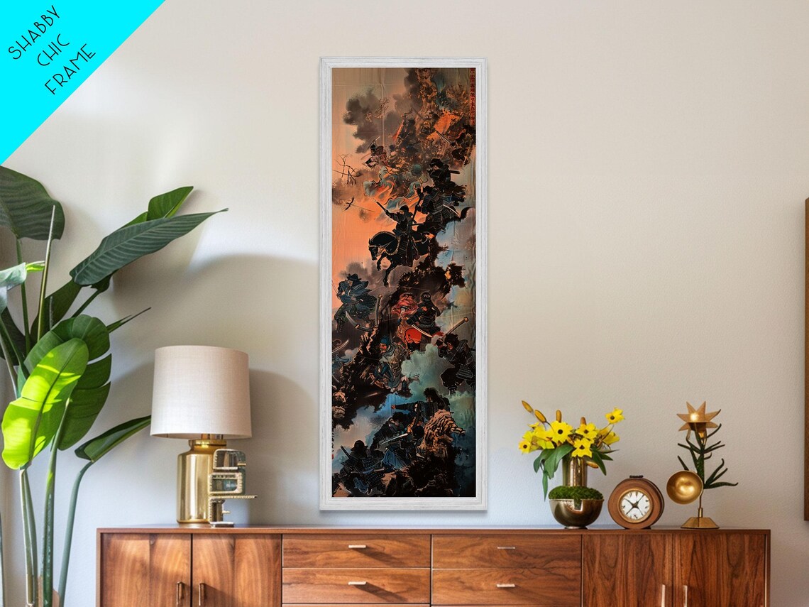 Japanese Style Warriors Battle Scene Art Print - Image 6