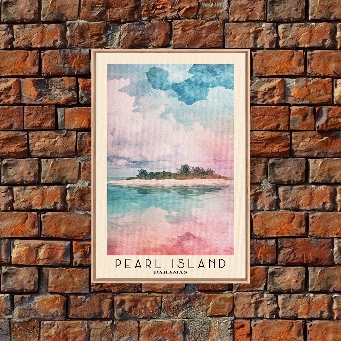 Pearl Island Bahamas Palm Cay Pastel Sky Turquoise Water View Poster - Image 4