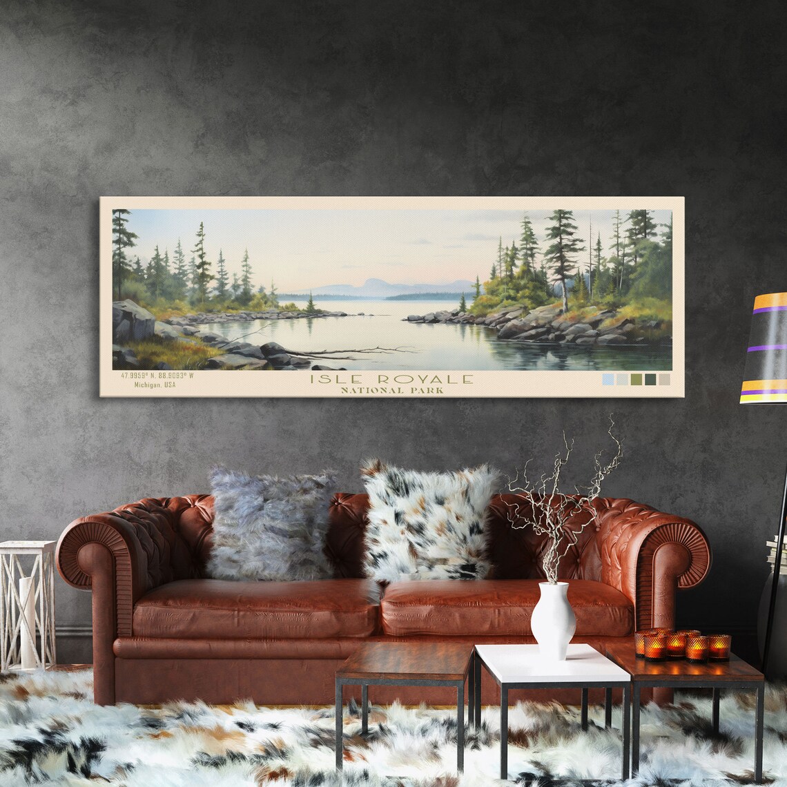 Isle Royale National Park Minimalist Panoramic Travel Poster - Image 3