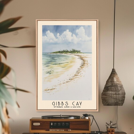 Gibbs Cay Turks And Caicos Minimalist Sandbar Tiny Isle Poster