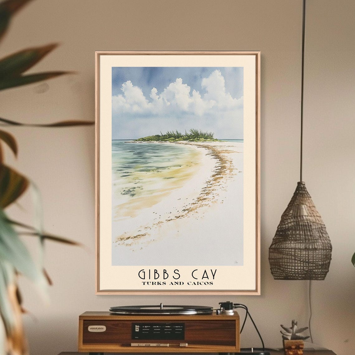 Gibbs Cay Turks And Caicos Minimalist Sandbar Tiny Isle Poster