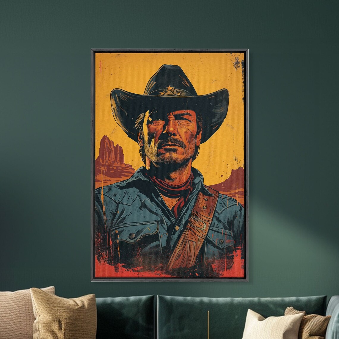 Retro Cowboy Pop Art, Western Cowboy Art Print - Image 5