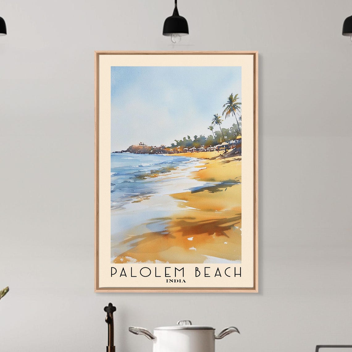 Palolem Beach India Golden Sunset Shore Palms Headland Poster - Image 6
