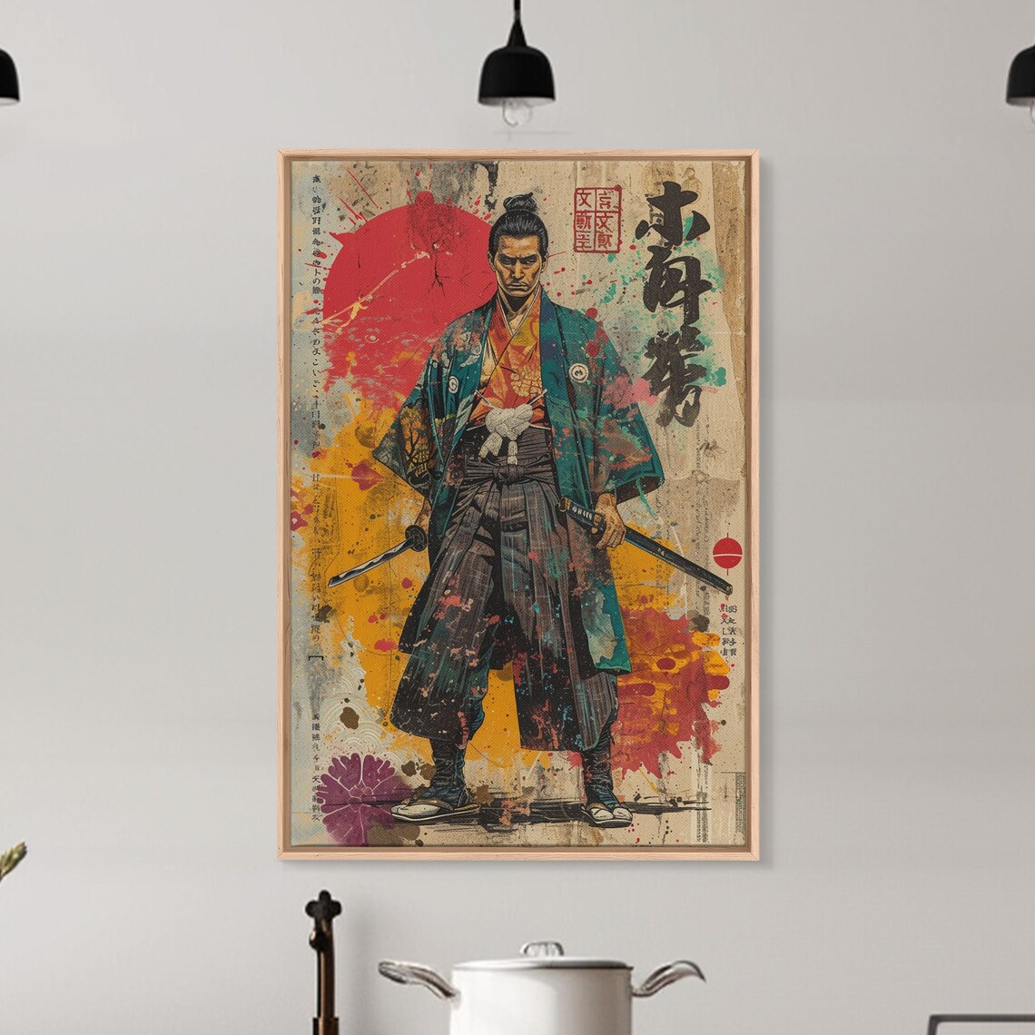 Abstract Samurai Japanese Poster Print, Cultural Wall Art