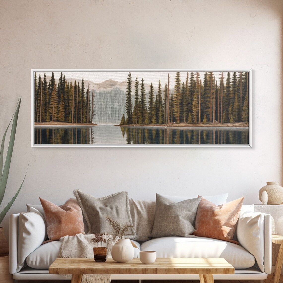River Colored Pencil Landscape Mountain Reflection Art Print - Image 5