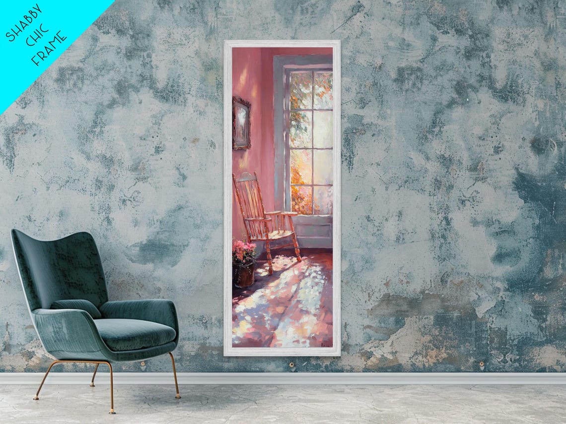 Sunlit Rocking Chair By Window Cozy Cottagecore Room Art Poster - Image 4