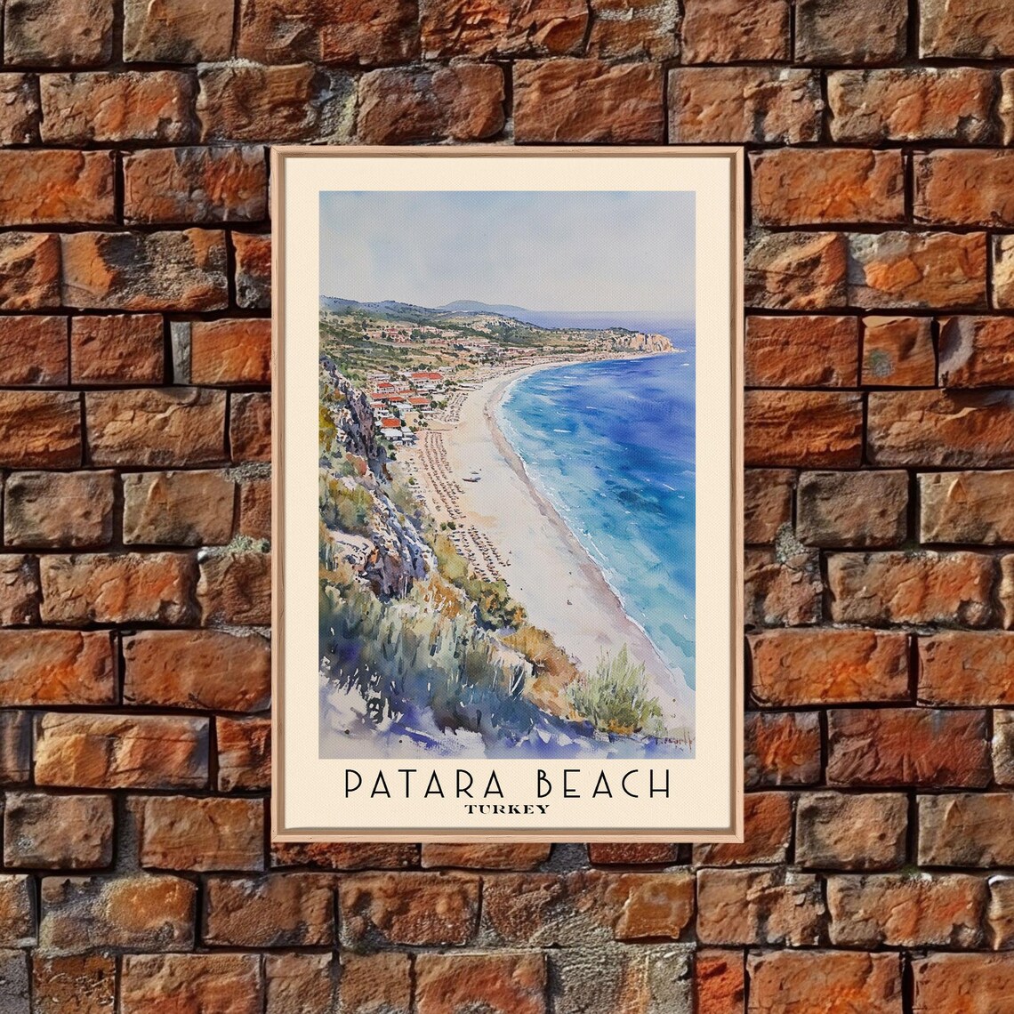 Patara Beach Turkey Aerial Long Sand Shore Turquoise Sea Umbrella Poster - Image 4