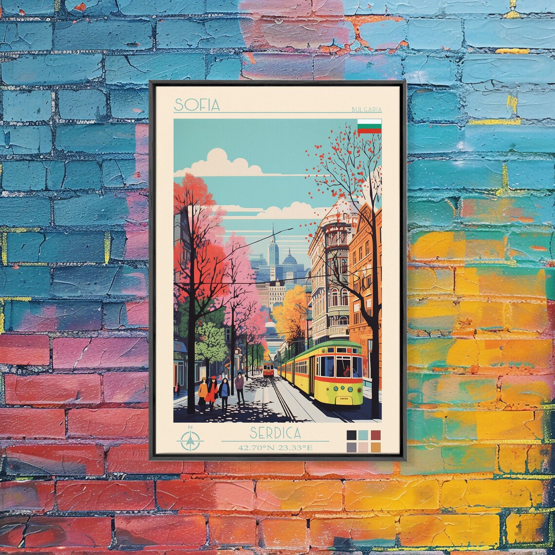 Sofia Bulgaria Travel Poster Framed Print Midcentury Modern Art Pop Art Wall Decor Home Decor Vacation Gift - Image 5