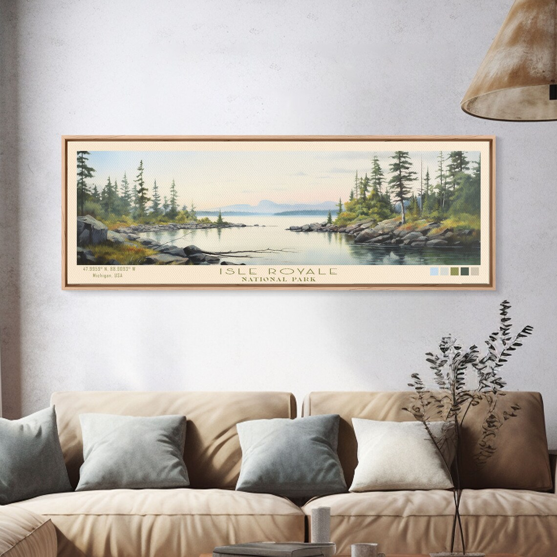 Isle Royale National Park Minimalist Panoramic Travel Poster - Image 4