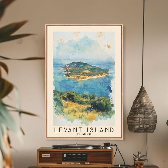 Levant Island France Watercolor Beach Print Vacation Gift France Wall Art Beach Painting Beach Decor Beach Painting