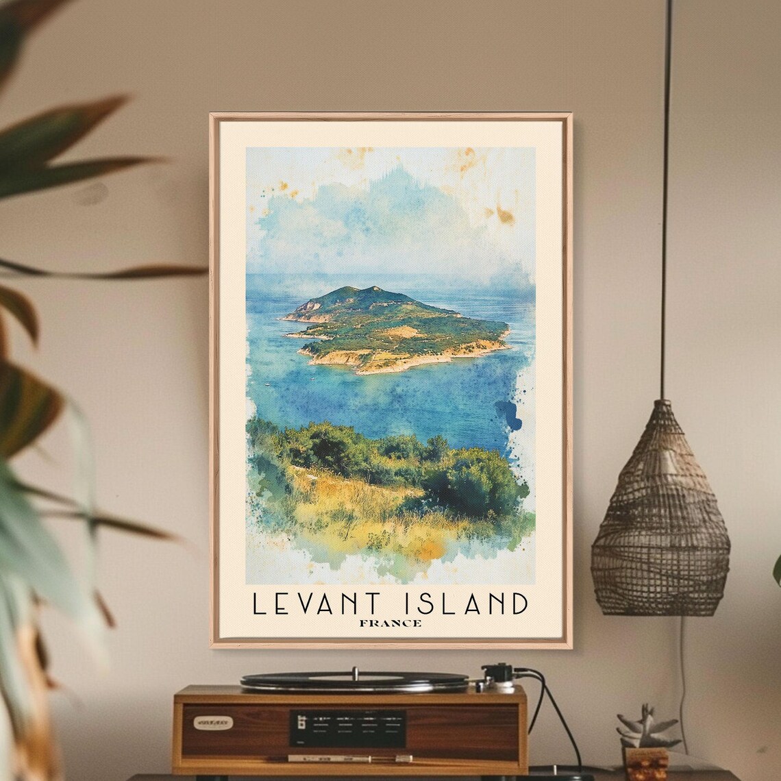 Levant Island France Watercolor Beach Print Vacation Gift France Wall Art Beach Painting Beach Decor Beach Painting