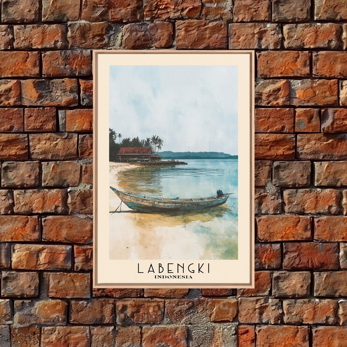 Labengki Indonesia Wooden Fishing Boat Calm Bay Island View Poster - Image 5